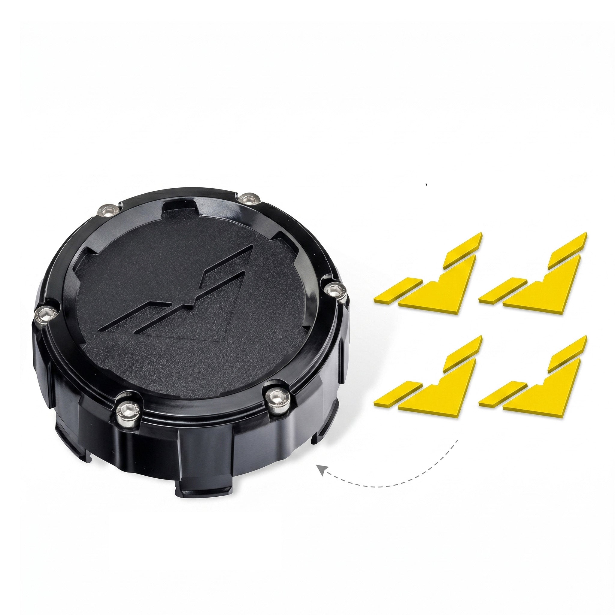 "V" Center Cap Inlay Yellow