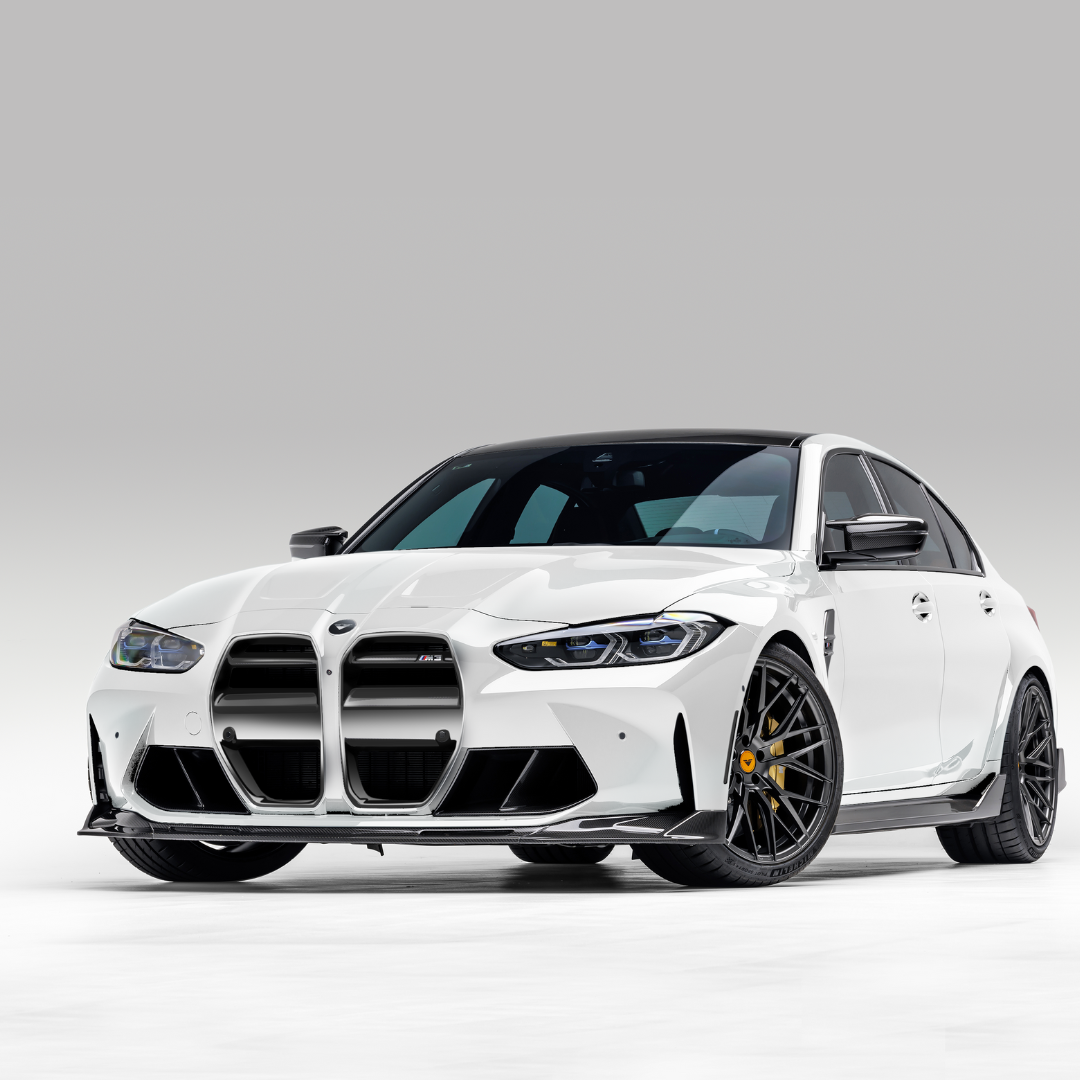 BMW G8X M3 and M4 Vorsteiner Aero Gloss Black ABS front V-style™ grille with sporty design and aerodynamic features.