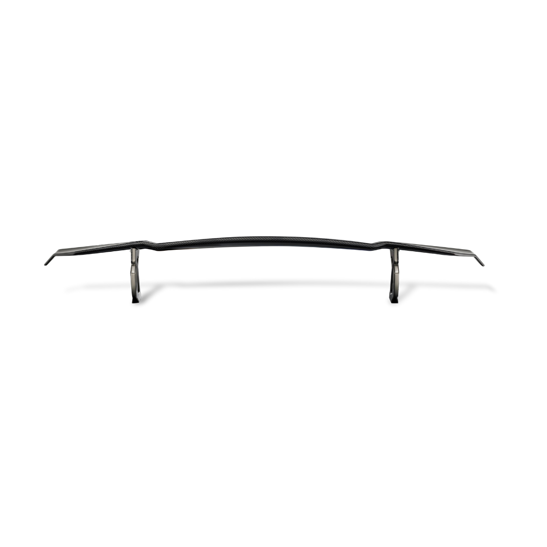 BMW G8X M3 M4 Vorsteiner carbon fiber aero wing blade with aluminum uprights, V-Style™ rear aerodynamic enhancement.
