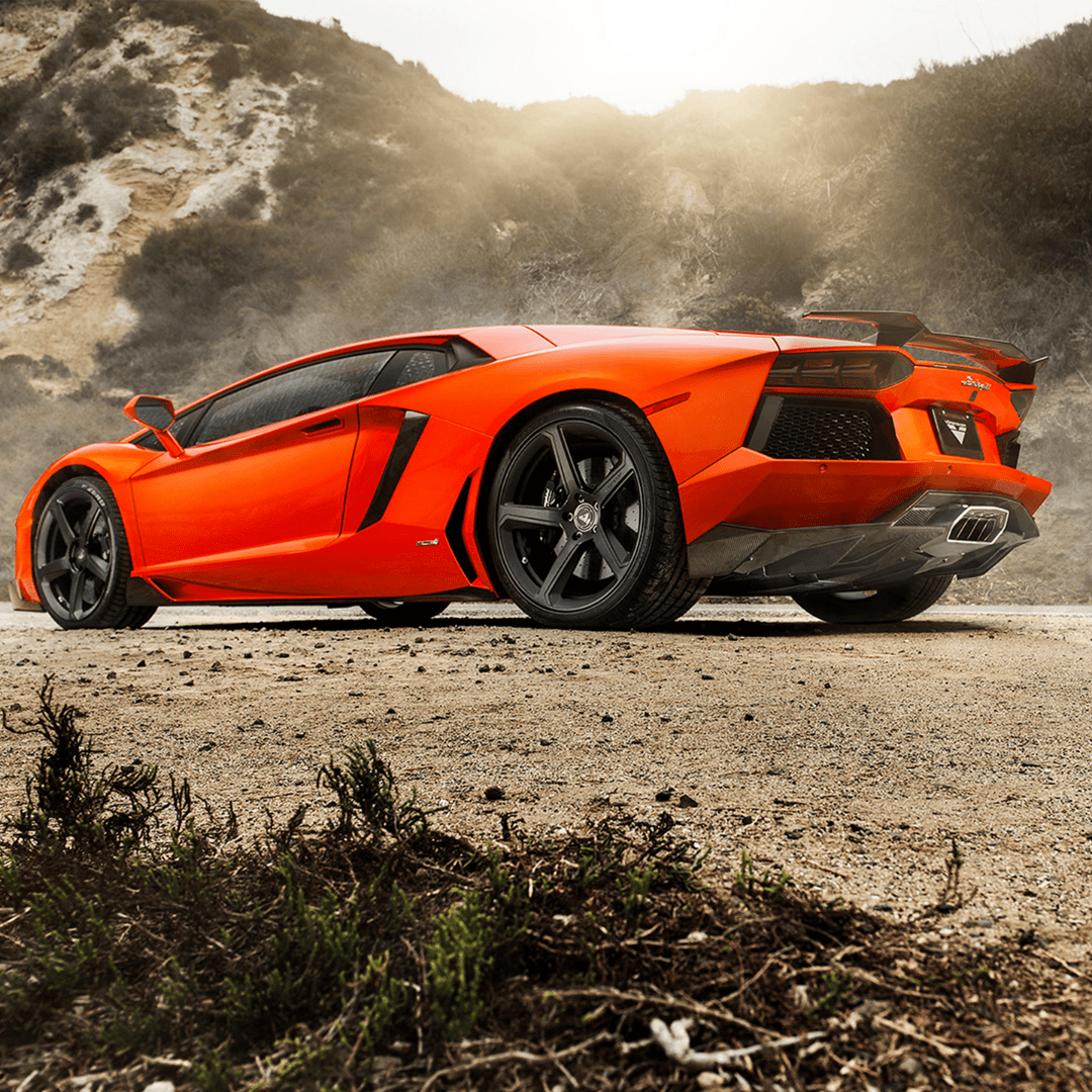 Vorsteiner Aero rear diffuser for Lamborghini Aventador Zaragoza Edizione, made of carbon fiber, showcasing aerodynamic design and craftsmanship.