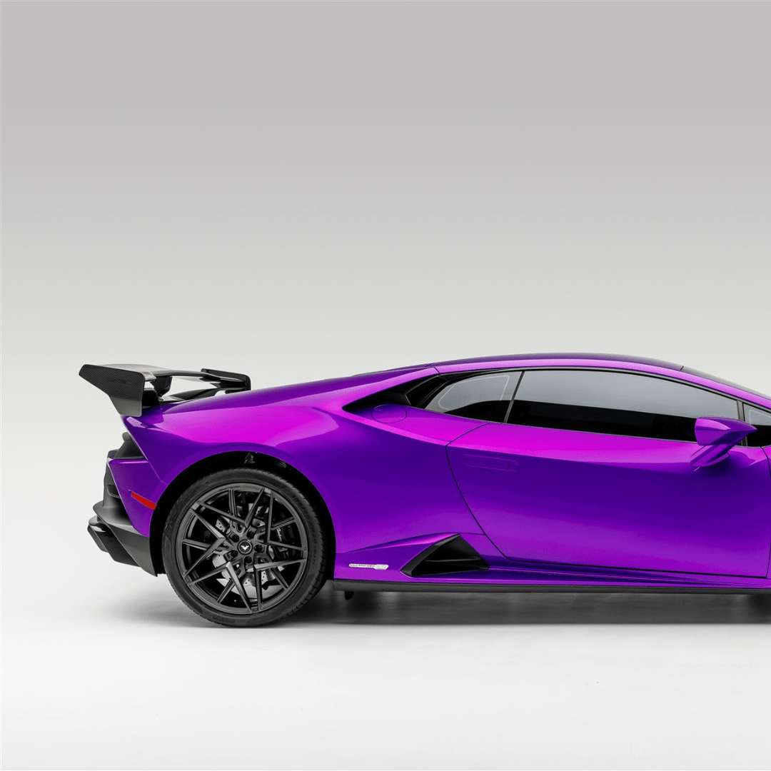 Vorsteiner Aerodynamics Lamborghini Huracan EVO Monza Edizione rear wing with integrated carbon fiber decklid and aerodynamic design.