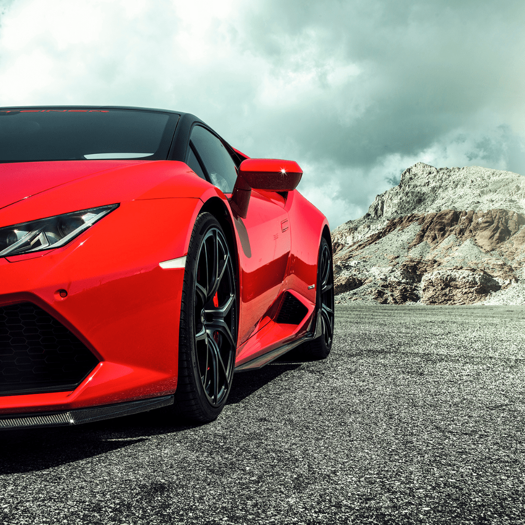 Vorsteiner Aerodynamics Lamborghini Huracan Verona Edition carbon fiber aero side blades on the sports car.