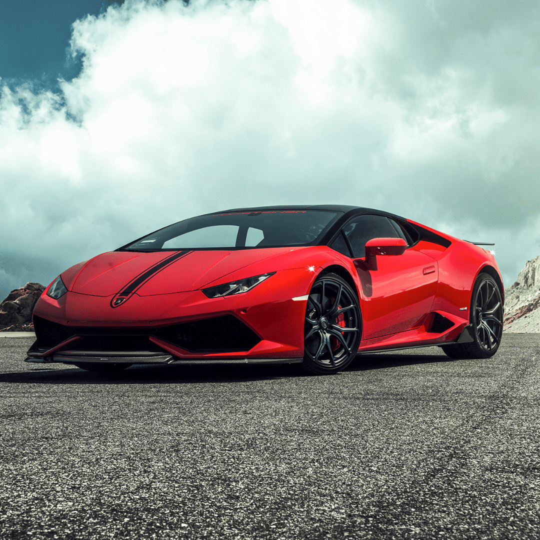 Lamborghini Huracan Verona Aero Side Blades by Vorsteiner Aerodynamics, showcasing carbon-fiber aerodynamic enhancements on the car's sides.