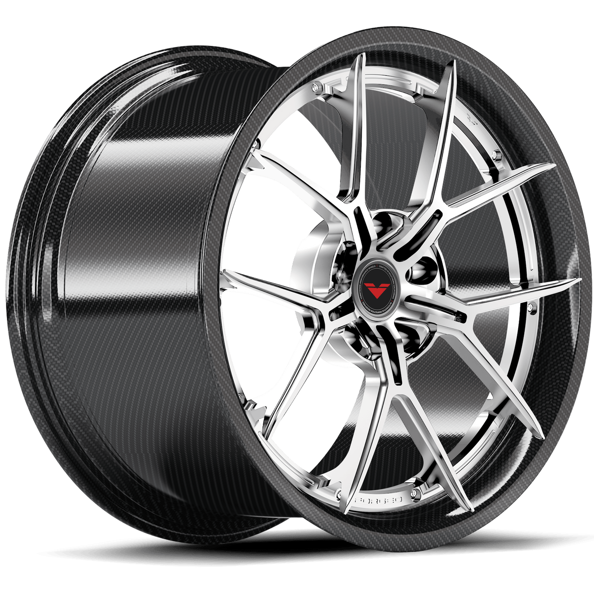 Vorsteiner VMP-203 3-piece forged wheel in a custom finish, shown from a quarter view, designed for multiple vehicle fitments.