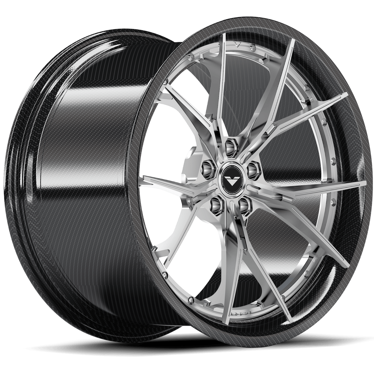 Vorsteiner VMP-205 3-piece forged wheel with custom finish, shown from quarter view, suitable for multiple vehicle types.