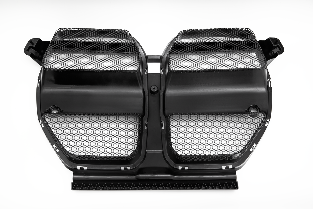 Vorsteiner Aero front grille mesh for BMW G8X M3/M4, high-performance automotive grille with sleek design and aerodynamic features.