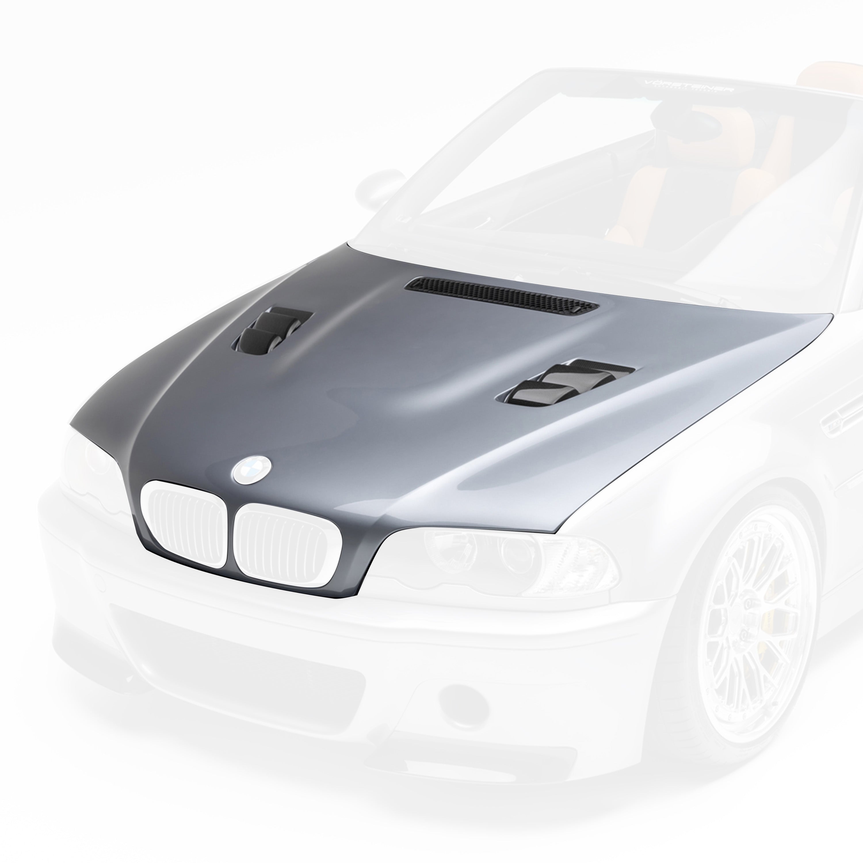 Carbon Fiber V20 Aero Hood – Glossy 1x1 V-Style for BMW E46 M3