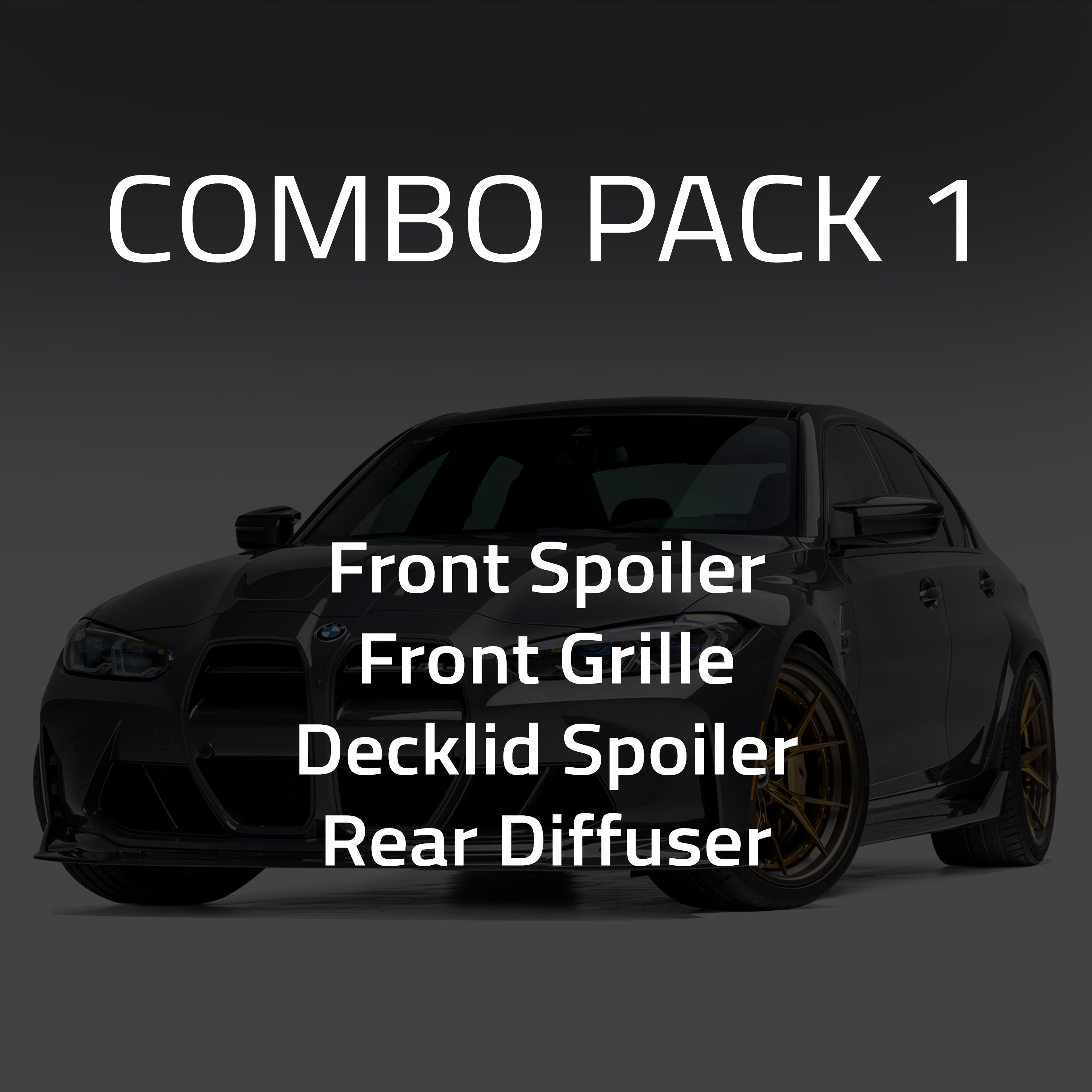 BMW G8X M3 Combo 1:  Front Spoiler, Front Grille, Decklid Spoiler & Rear Diffuser - Vorsteiner Wheels  - Aero - [tags]