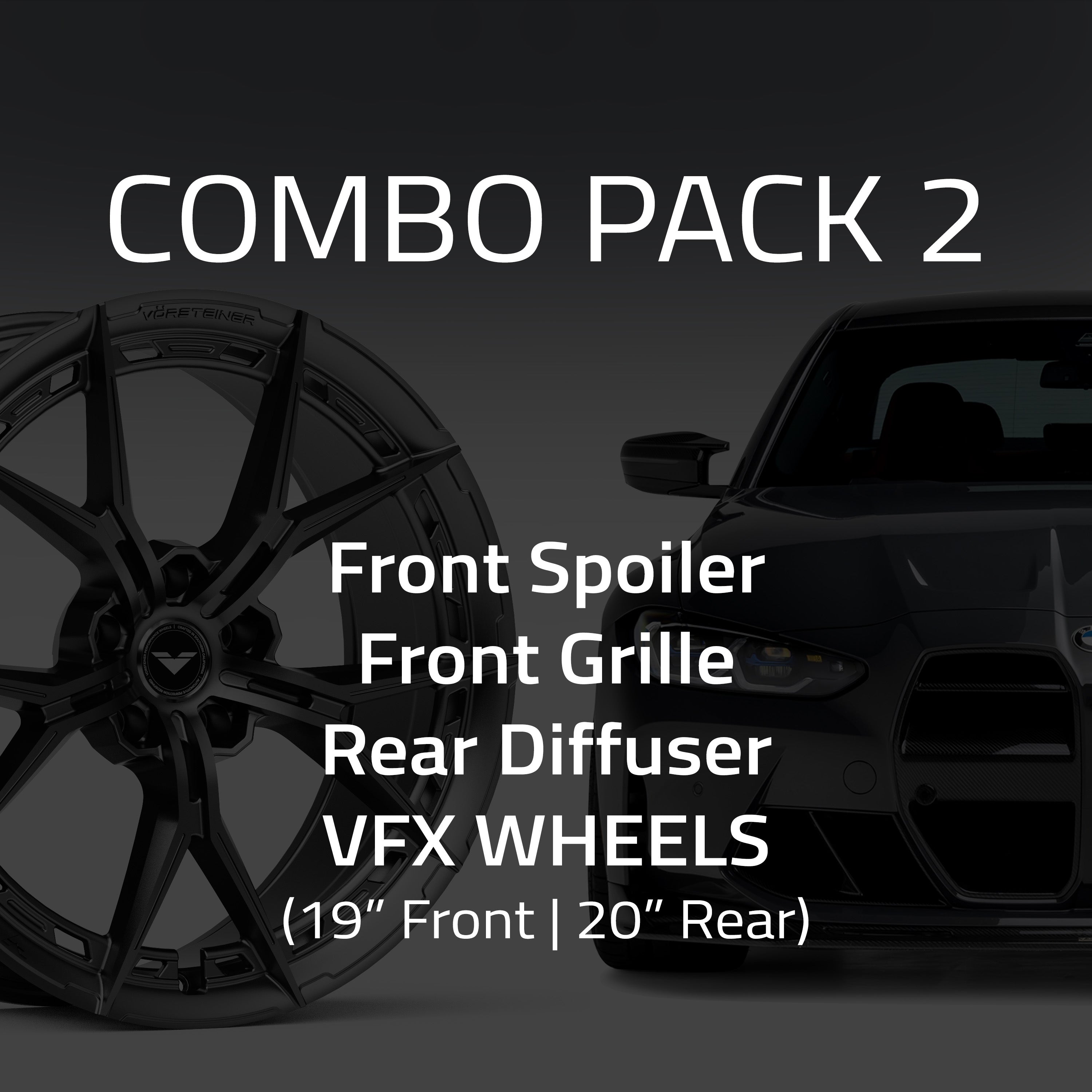 BMW G8X M3 Combo 2:  Front Spoiler, Front Grille, Rear Diffuser & VFX or V-FF Wheels (19" Front | 20" Rear) - Vorsteiner Wheels  - Aero - [tags]