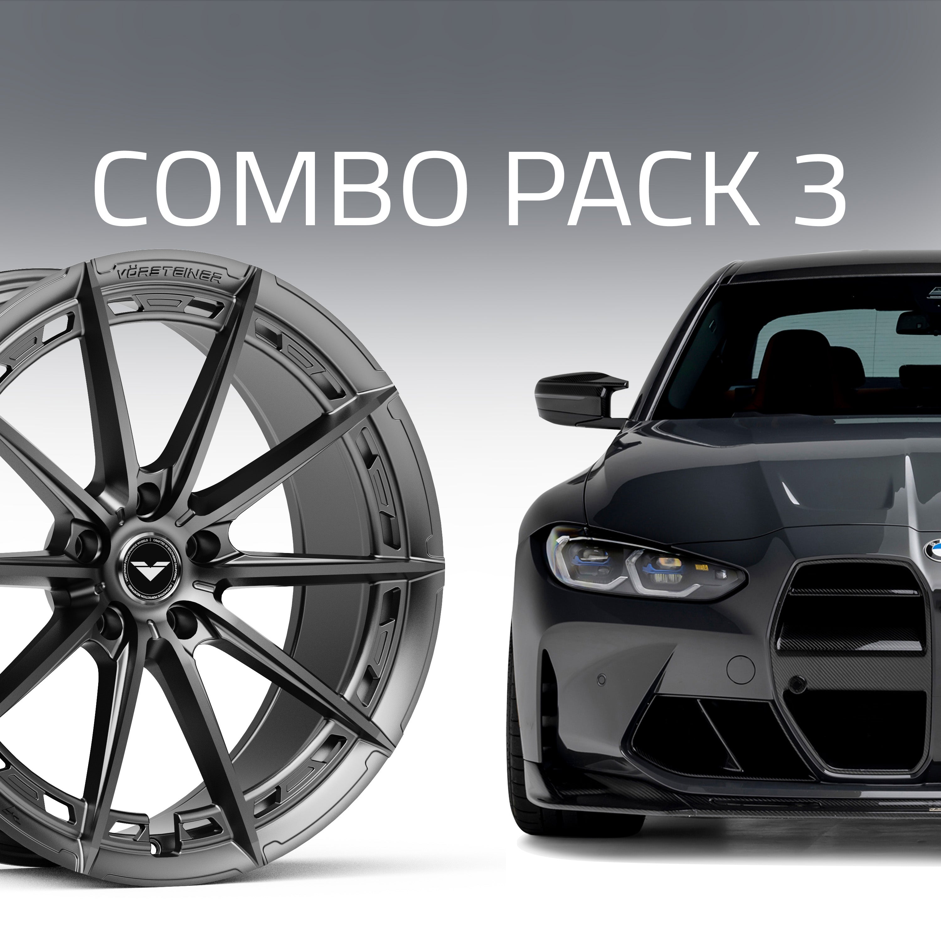 BMW G8X M3 Combo 3:  Front Spoiler, Front Grille, Rear Diffuser & VFX or V-FF Wheels (20" Front | 20" Rear) - Vorsteiner Wheels  - Aero - [tags]