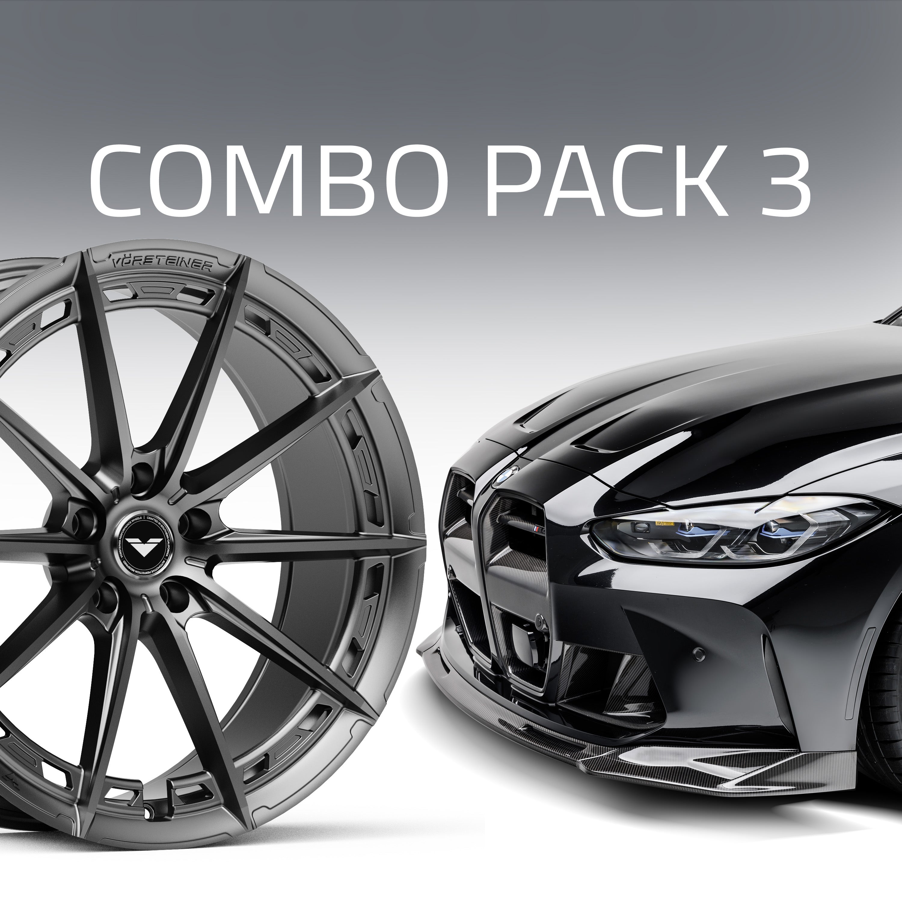 BMW G8X M4 Combo 3:  Front Spoiler, Front Grille, Rear Diffuser (M4 Only) & VFX or V-FF Wheels (20" Front | 20" Rear) - Vorsteiner Wheels Wheels  - Aero - [tags]