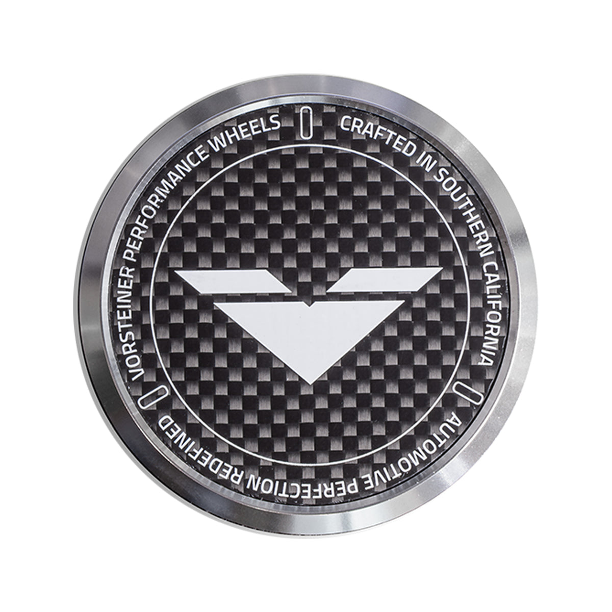 Vorsteiner Carbon Fiber Aluminum Center Cap - Black with White Logo (for V-FF & VPX-101 Wheels only) - Vorsteiner Wheels  - Toys - [tags]