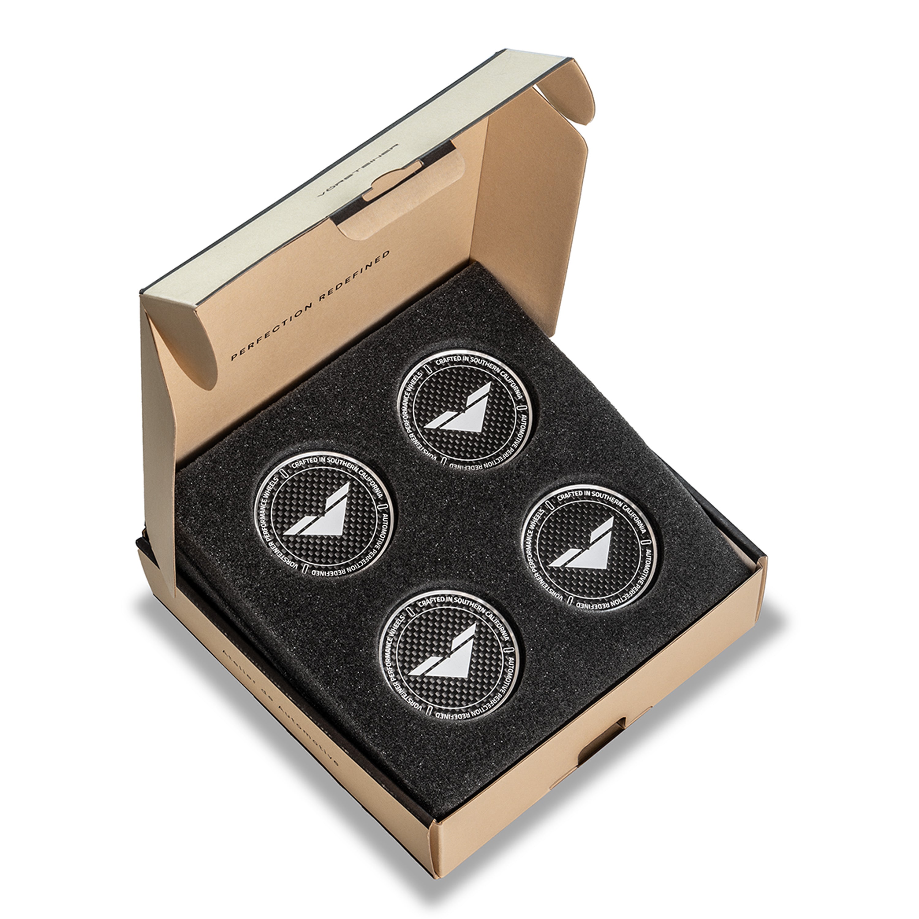 Vorsteiner Wheels Carbon Fiber Aluminum Center Cap - Black with White Logo (for V-FF & VPX-101 Wheels only) - Vorsteiner Wheels Wheels  - Toys - [tags]