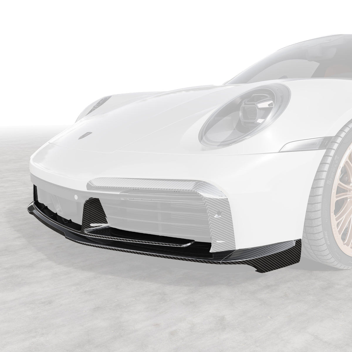 Porsche 992 Turbo S Aero Front Spoiler w/ Side Fins - Vorsteiner Wheels