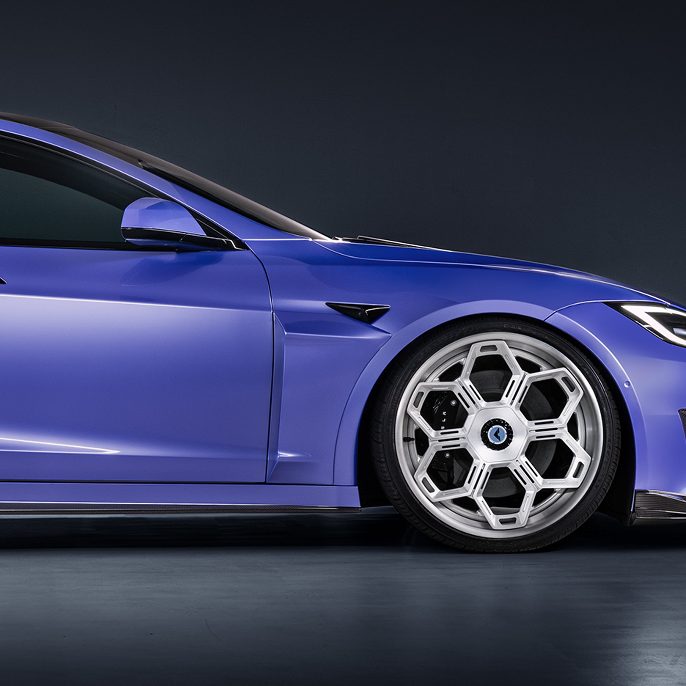 VRS Tesla Model S Plaid Add-On Aero Fenders Carbon Fiber PP 2x2 Glossy - Vorsteiner Wheels Wheels  -  - [tags]