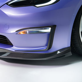 VRS Tesla Model S Plaid Aero Front Spoiler Carbon Fiber PP 2X2 Glossy - Vorsteiner Wheels  -  - [tags]