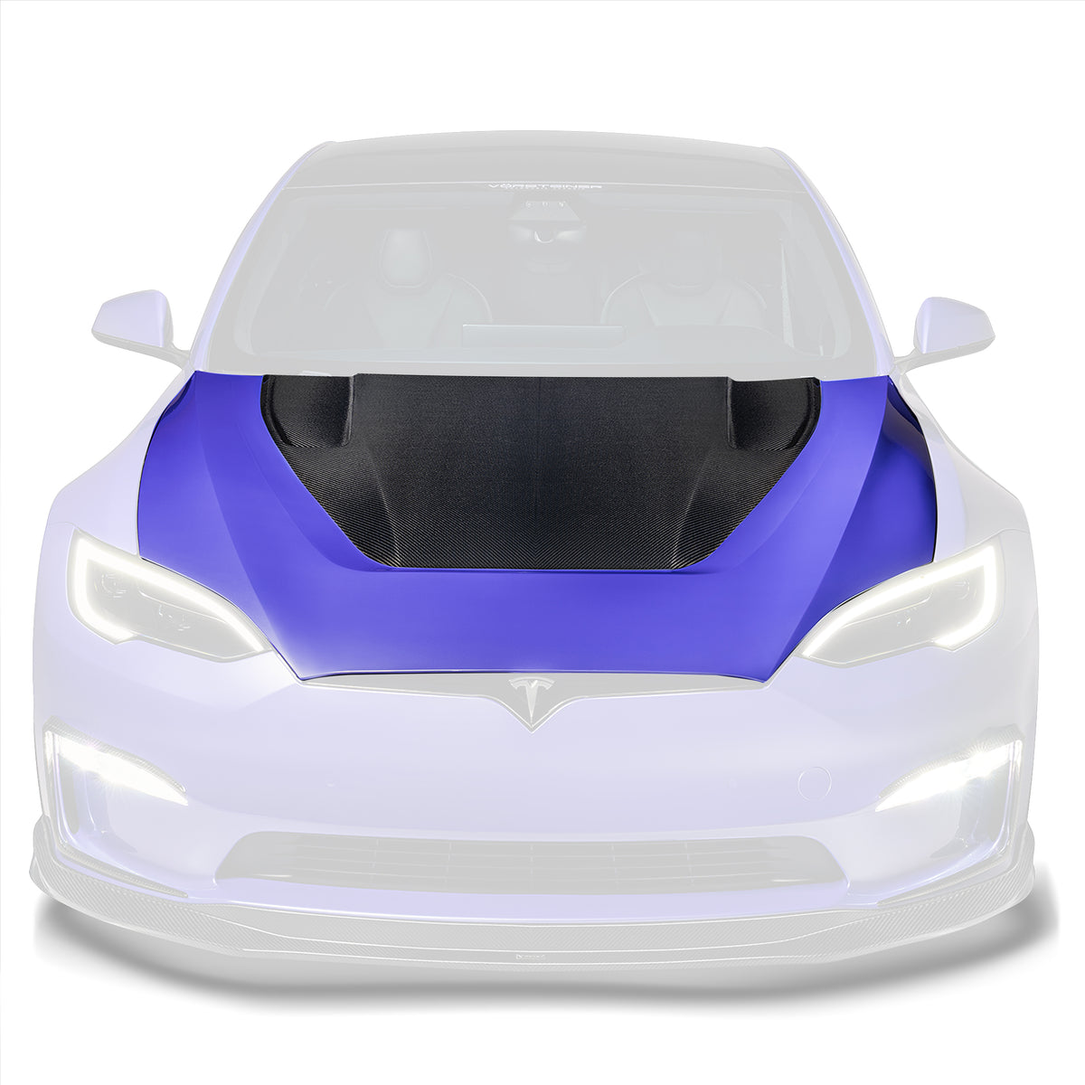 VRS Tesla Model S Plaid Aero Hood Carbon Fiber PP 2x2 Glossy - Vorsteiner Wheels  -  - [tags]