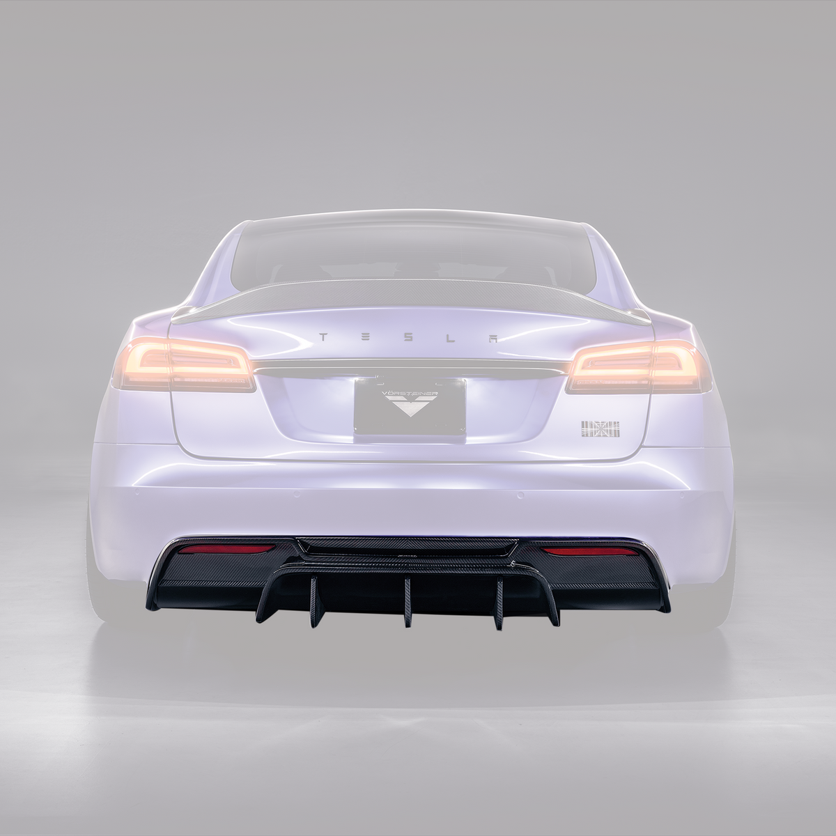 VRS Tesla Model S Plaid Aero Rear Diffuser Carbon Fiber PP 2x2 Glossy - Vorsteiner Wheels  -  - [tags]