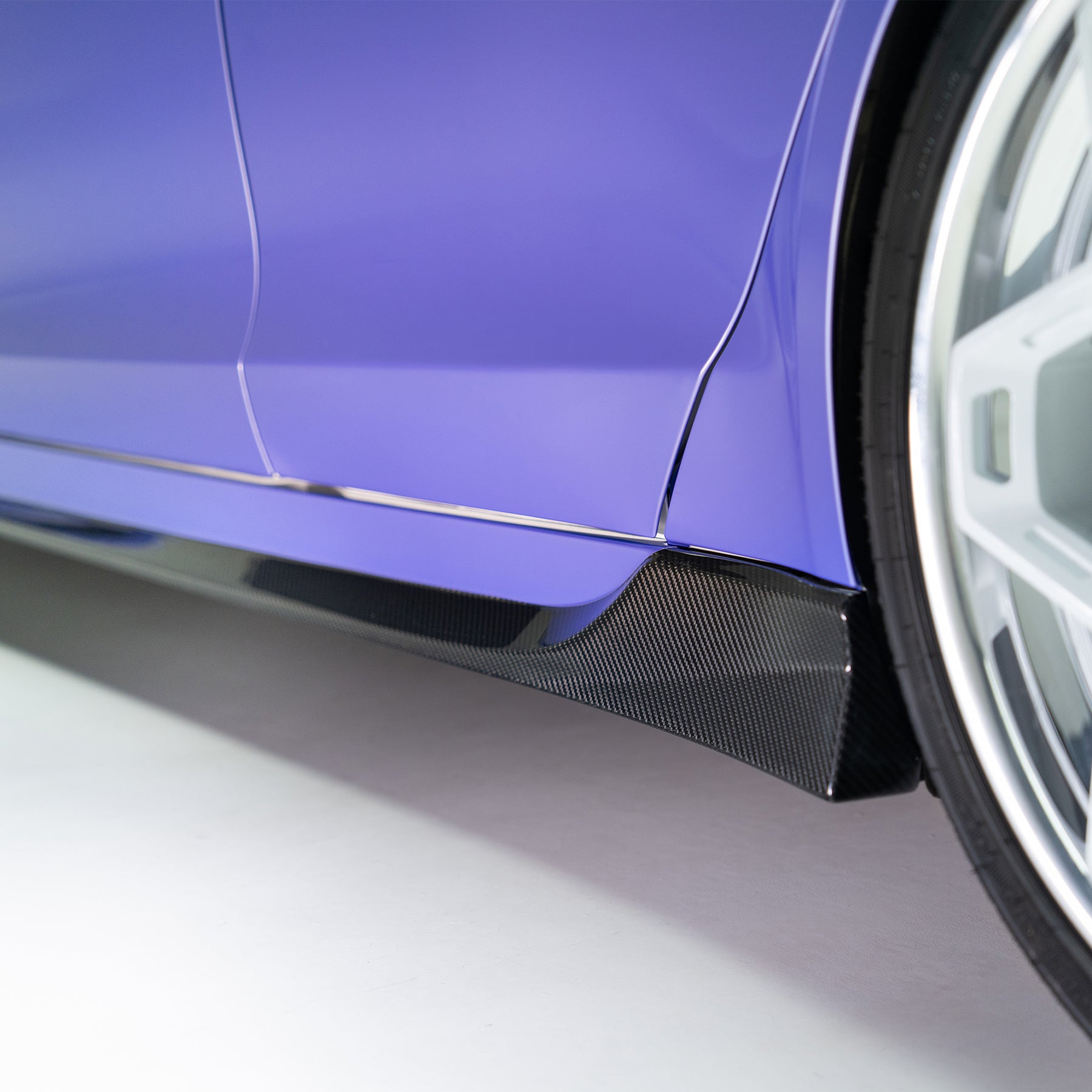 VRS Tesla Model S Plaid Aero Side Skirts Carbon Fiber PP 2x2 Glossy - Vorsteiner Wheels  -  - [tags]