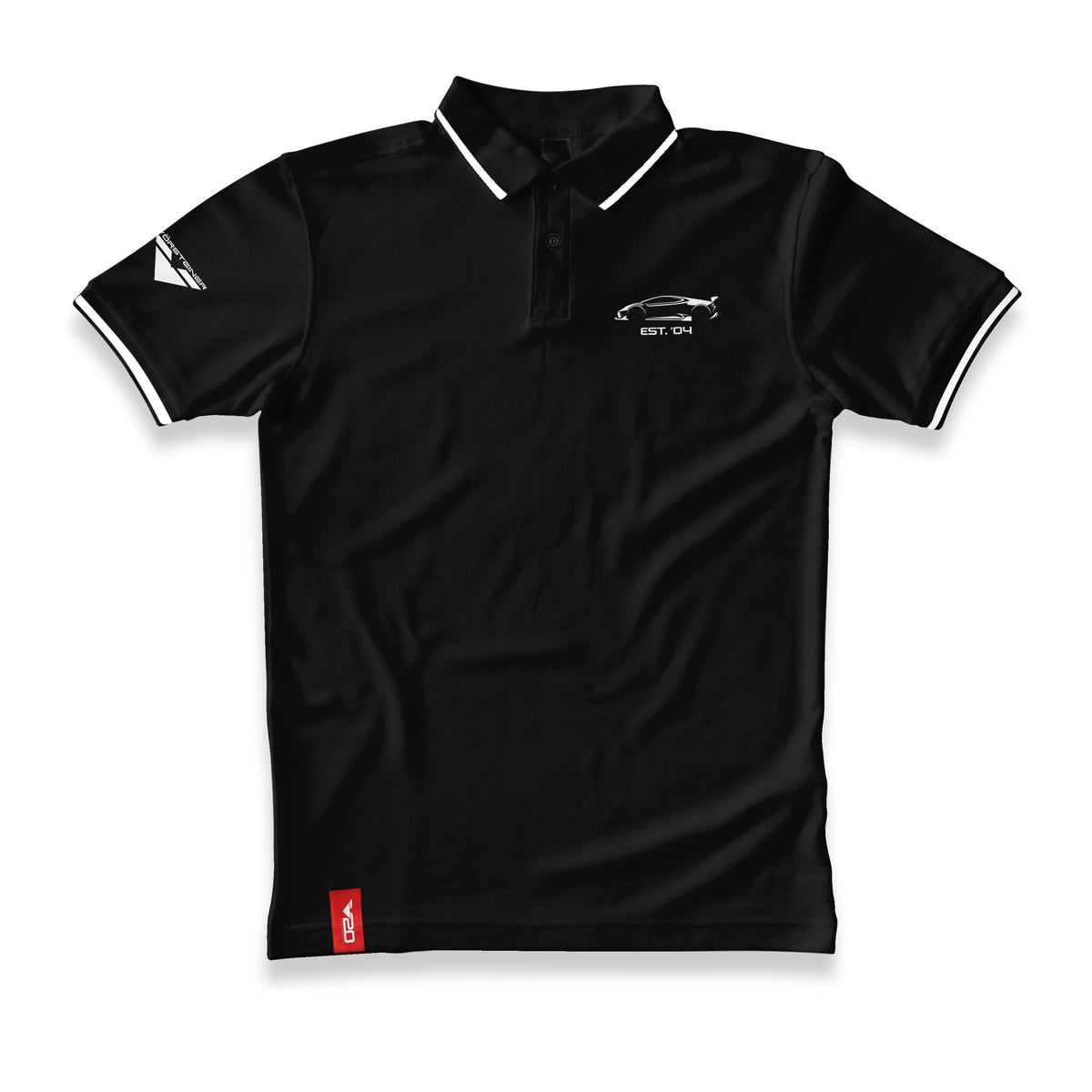 Vorsteiner V20 Polo Shirt - Black with White Stripe - Vorsteiner Wheels  - Apparel - [tags]