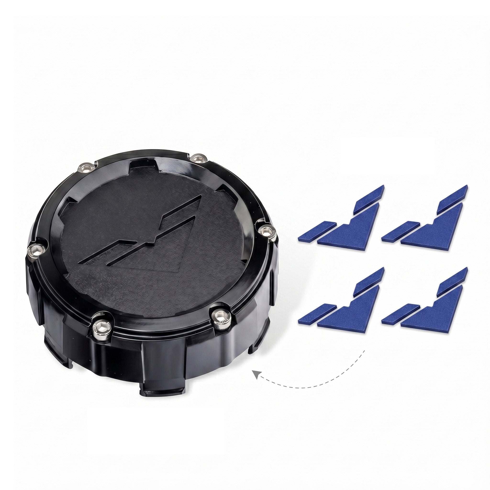 "V" Center Cap Inlay Blue