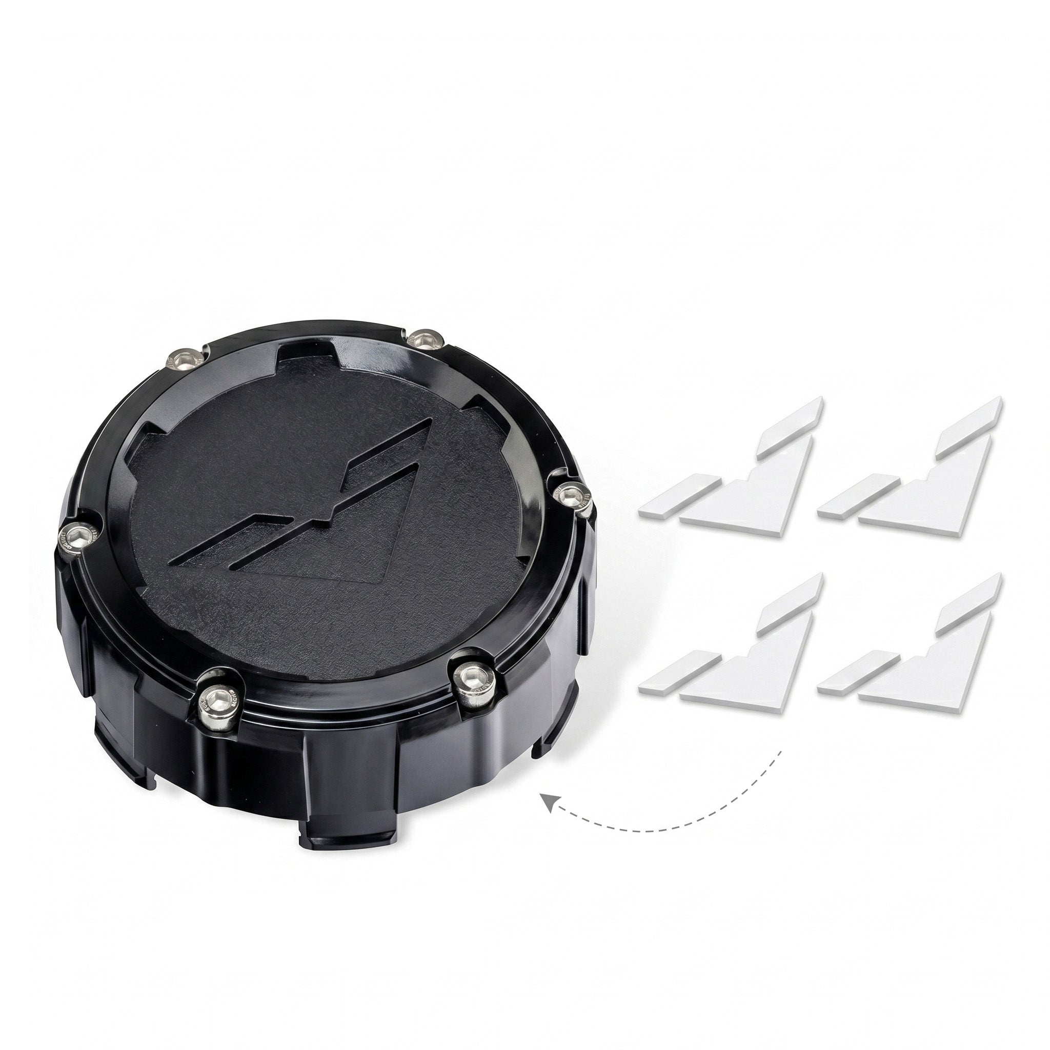 "V" Center Cap Inlay Silver