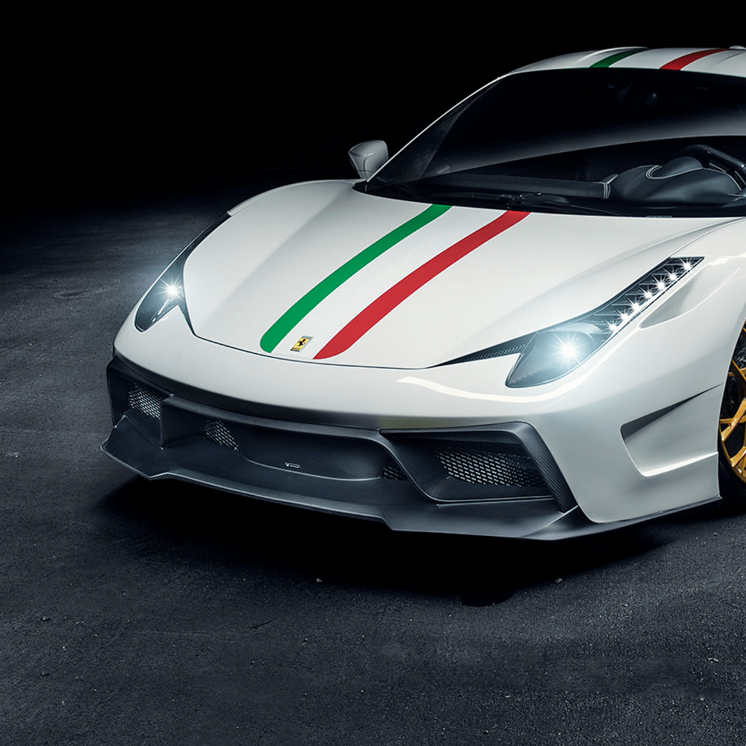 Ferrari 458 Italia VX Carbon Fiber Front Bumper w/ Front Spoiler - Vorsteiner Wheels  - Aero - [tags]