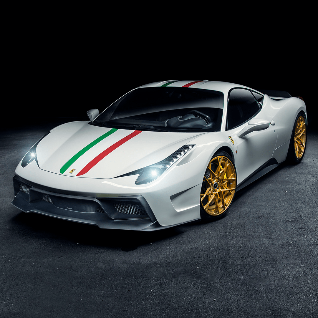 Ferrari 458 Italia VX Carbon Fiber Front Bumper w/ Front Spoiler - Vorsteiner Wheels  - Aero - [tags]