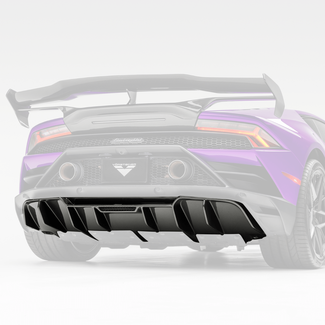 Lamborghini Huracan EVO Monza Edizione Rear Diffuser Carbon Fiber PP 2x2 Glossy - Vorsteiner Wheels  -  - [tags]