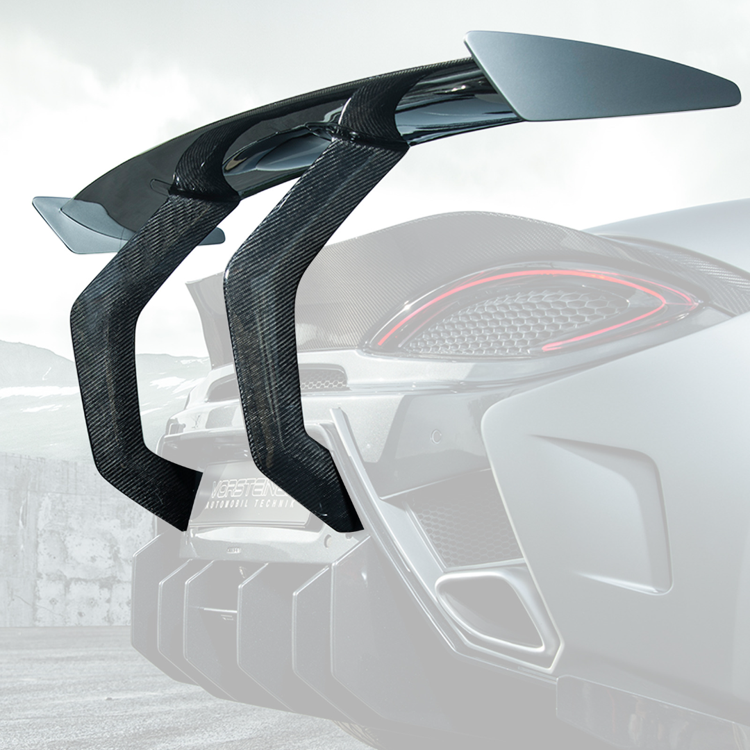 Mclaren 570S VX Aero Wing Blade Carbon Fiber w/ Carbon Fiber Uprights - Vorsteiner Wheels  - Aero - [tags]