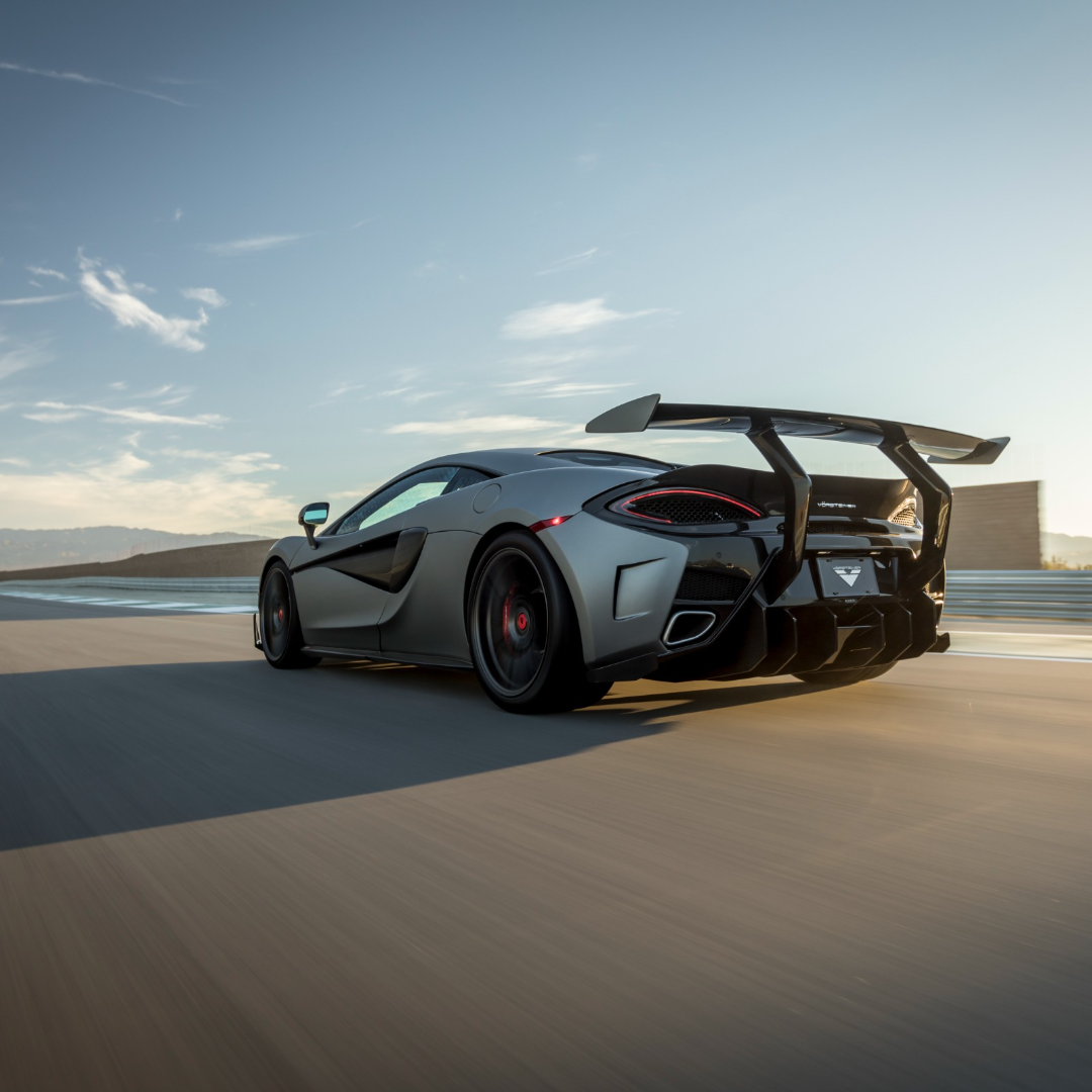 Mclaren 570S VX Aero Wing Blade Carbon Fiber w/ Carbon Fiber Uprights - Vorsteiner Wheels  - Aero - [tags]