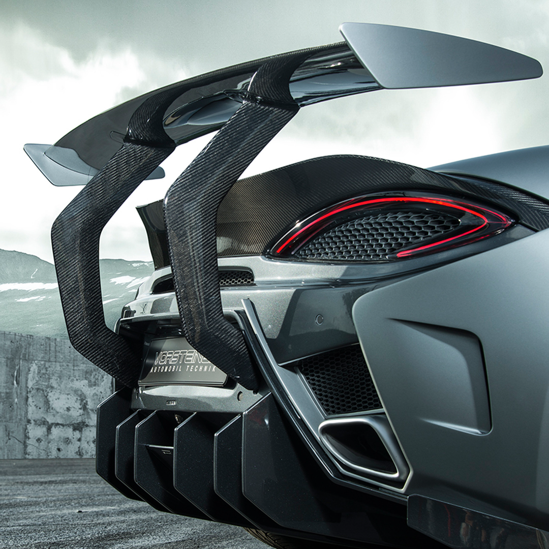 Mclaren 570S VX Aero Wing Blade Carbon Fiber w/ Carbon Fiber Uprights - Vorsteiner Wheels  - Aero - [tags]