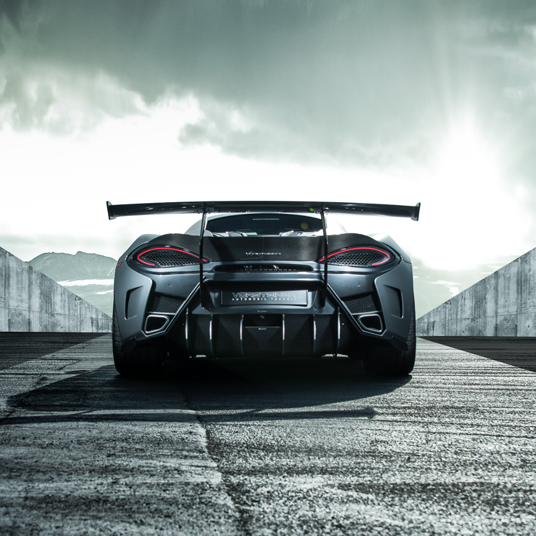 Mclaren 570S VX Aero Wing Blade Carbon Fiber w/ Carbon Fiber Uprights - Vorsteiner Wheels  - Aero - [tags]