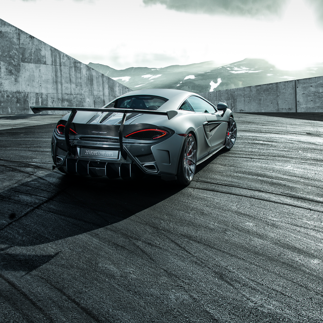 Mclaren 570S VX Aero Wing Blade Carbon Fiber w/ Carbon Fiber Uprights - Vorsteiner Wheels  - Aero - [tags]