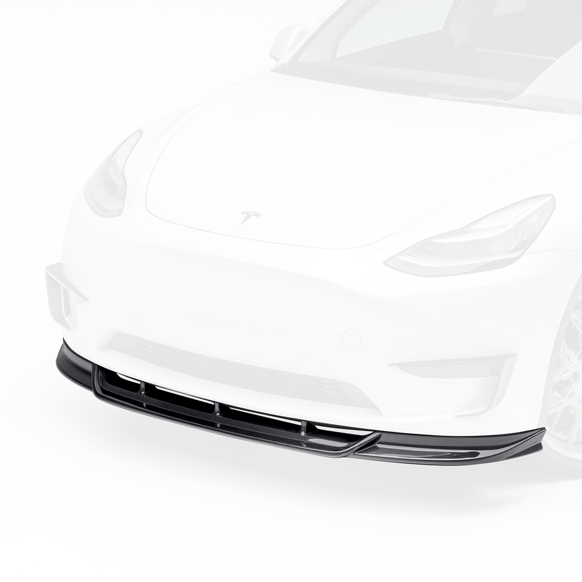 VRS Tesla Model S Plaid Aero Front Spoiler Carbon Fiber PP 2X2 Glossy