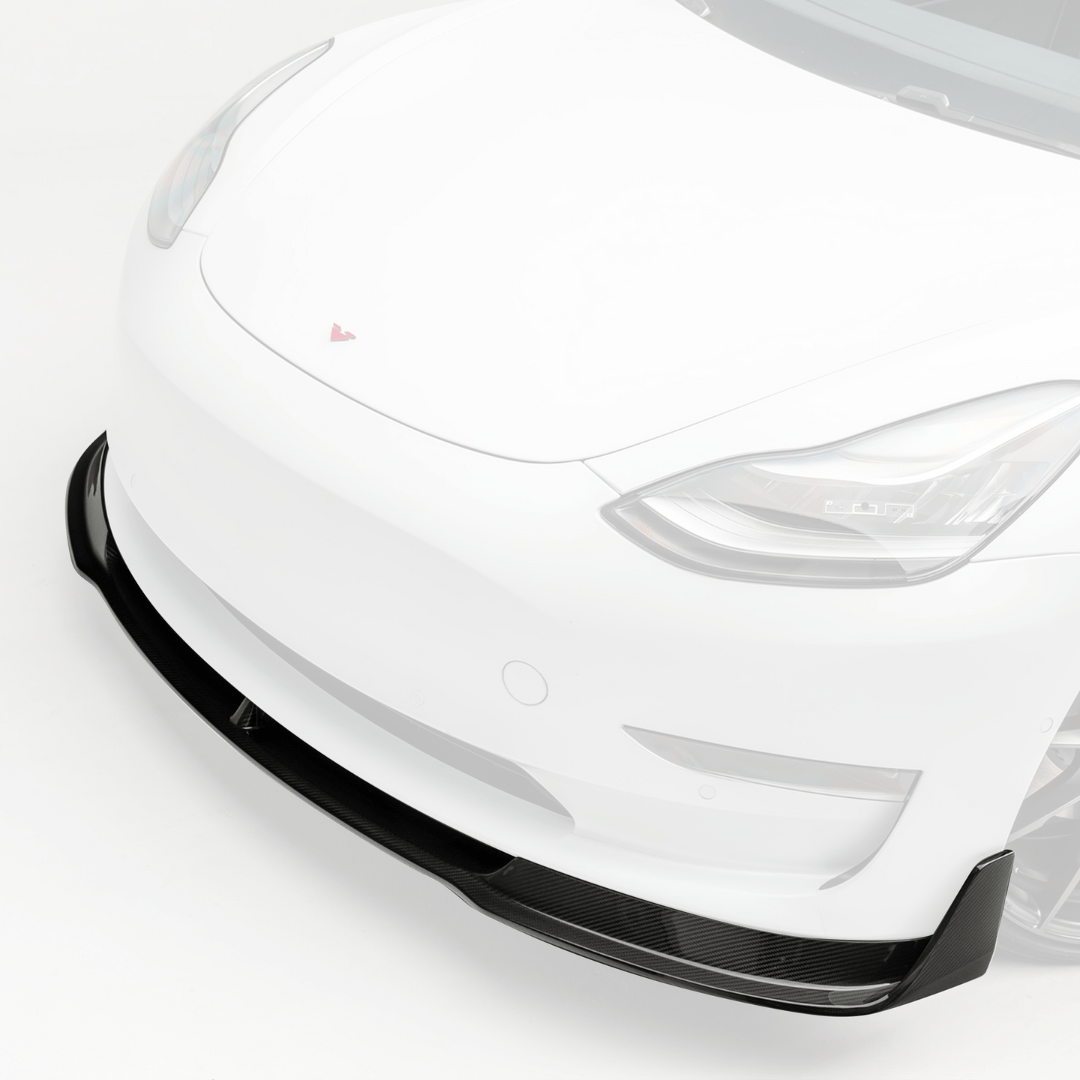 Carbon Look Spoilerlippe Frontansatz Spoilerschwert Für Tesla Model 3 5YJ3  17-21