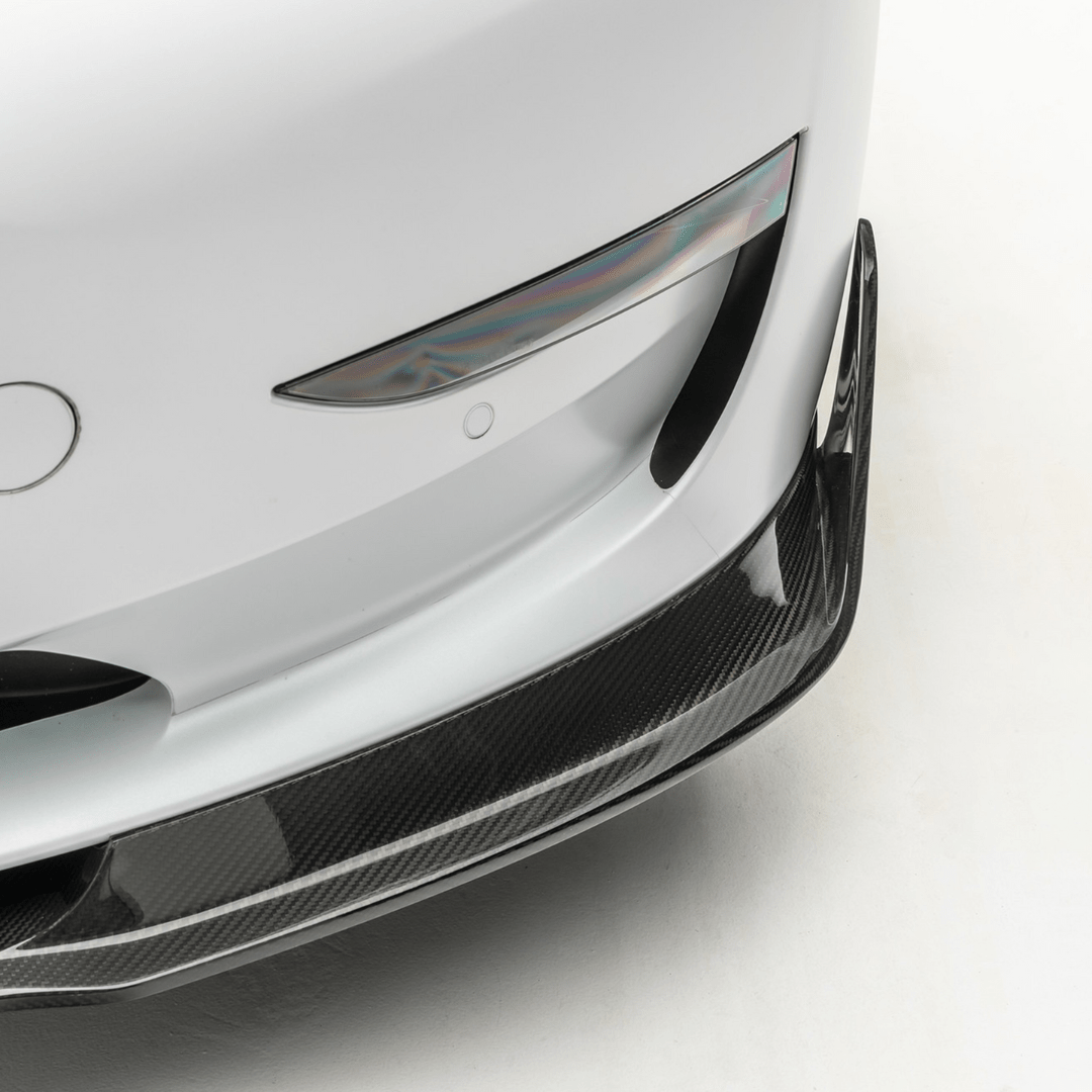 Carbon Look Spoilerlippe Frontansatz Spoilerschwert Für Tesla Model 3 5YJ3  17-21