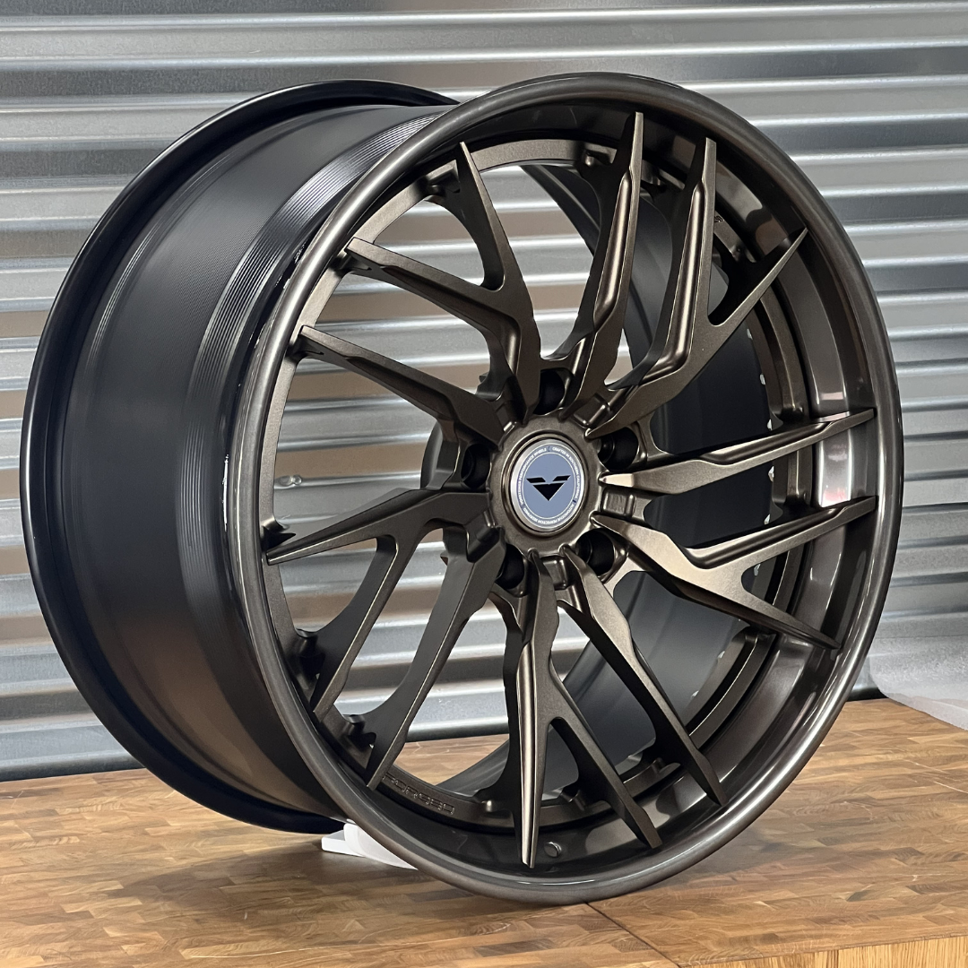 <b>VMP-307</b><br>2020-2022 Porsche Taycan<br>21x9.5 | 21x11<br>Satin Triple Bronze<br>Polished Smoked Gloss Lip - Vorsteiner Wheels  - Wheels - [tags]
