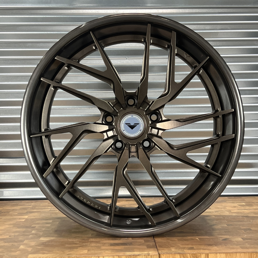 <b>VMP-307</b><br>2020-2022 Porsche Taycan<br>21x9.5 | 21x11<br>Satin Triple Bronze<br>Polished Smoked Gloss Lip - Vorsteiner Wheels  - Wheels - [tags]