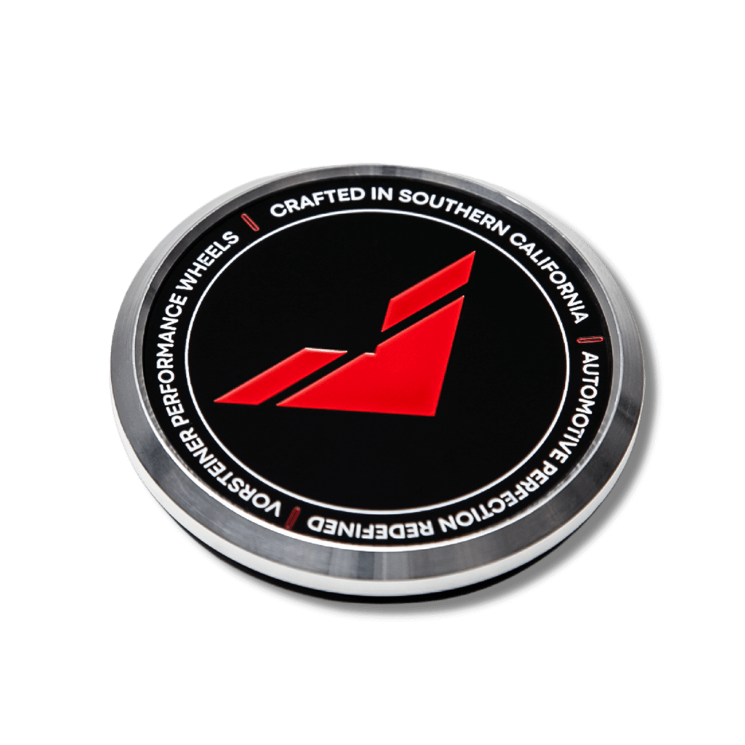 Vorsteiner Aluminum VMP Center Caps - Black with Red Logo - Vorsteiner Wheels  - Toys - [tags]