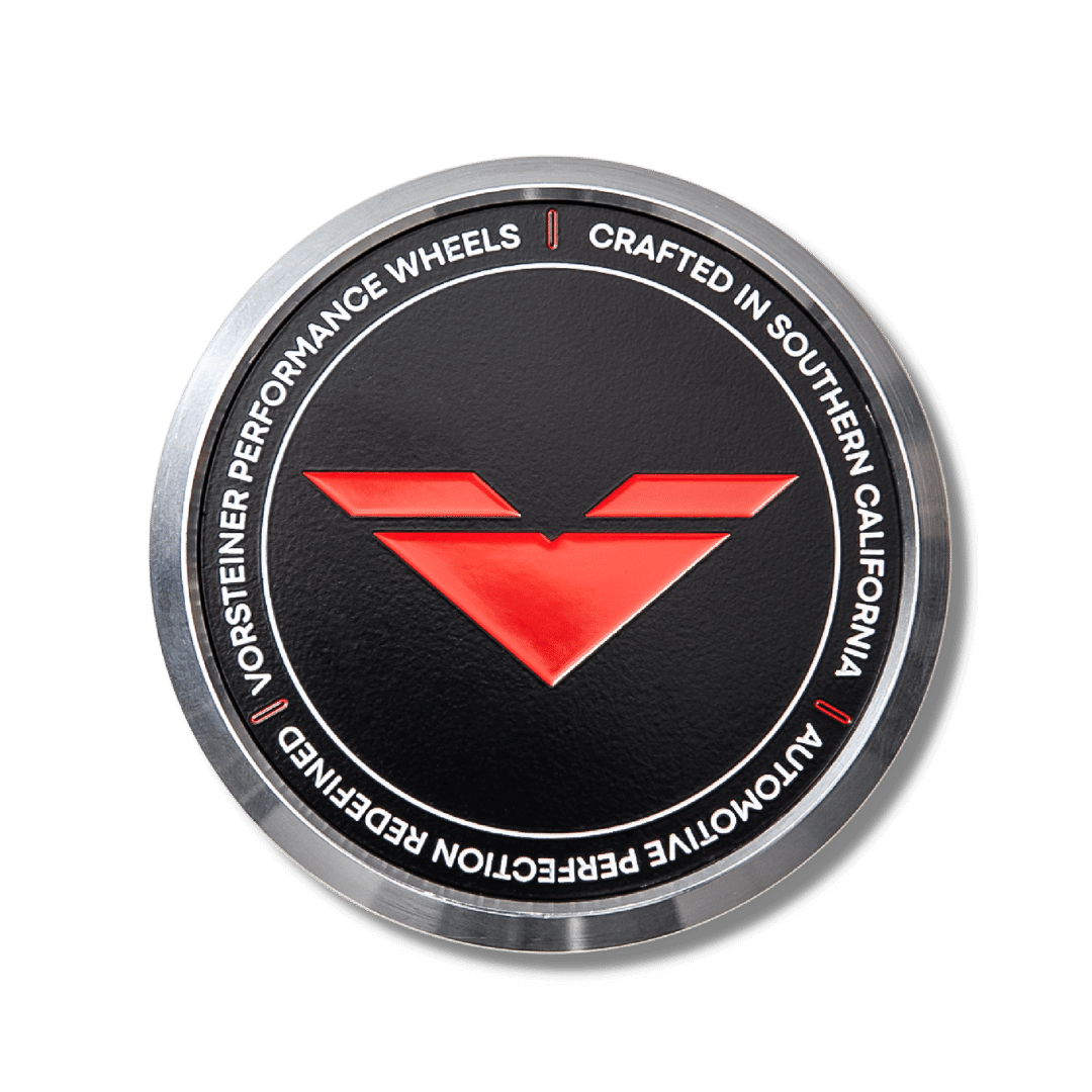 Vorsteiner Aluminum Center Caps - Black with Red Logo - Vorsteiner Wheels  - Toys - [tags]