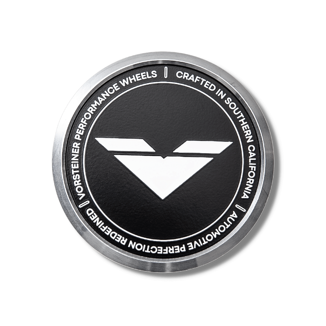 Vorsteiner Aluminum Center Caps - Black with White Logo - Vorsteiner Wheels  - Toys - [tags]