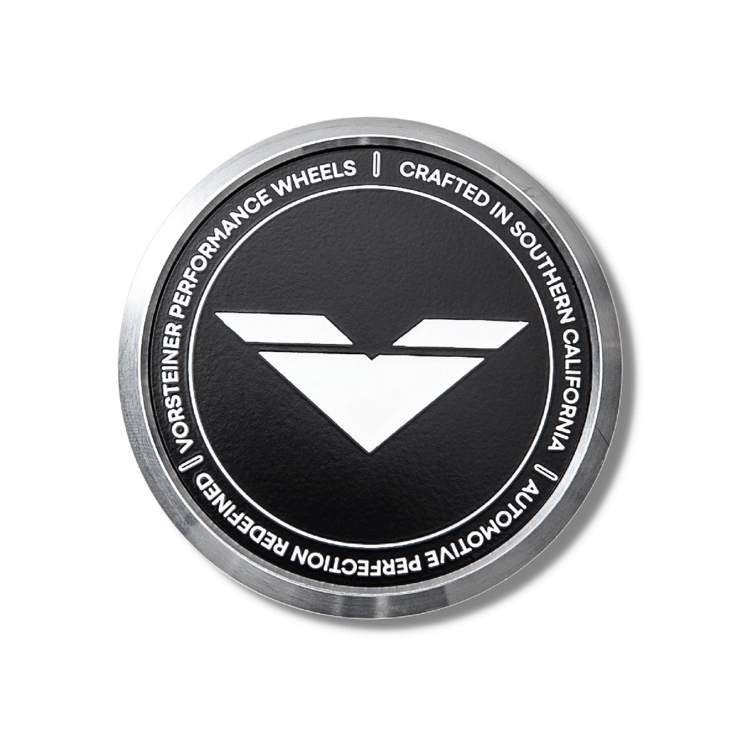 Vorsteiner Aluminum VMP Center Caps - Black with White Logo - Vorsteiner Wheels  - Toys - [tags]