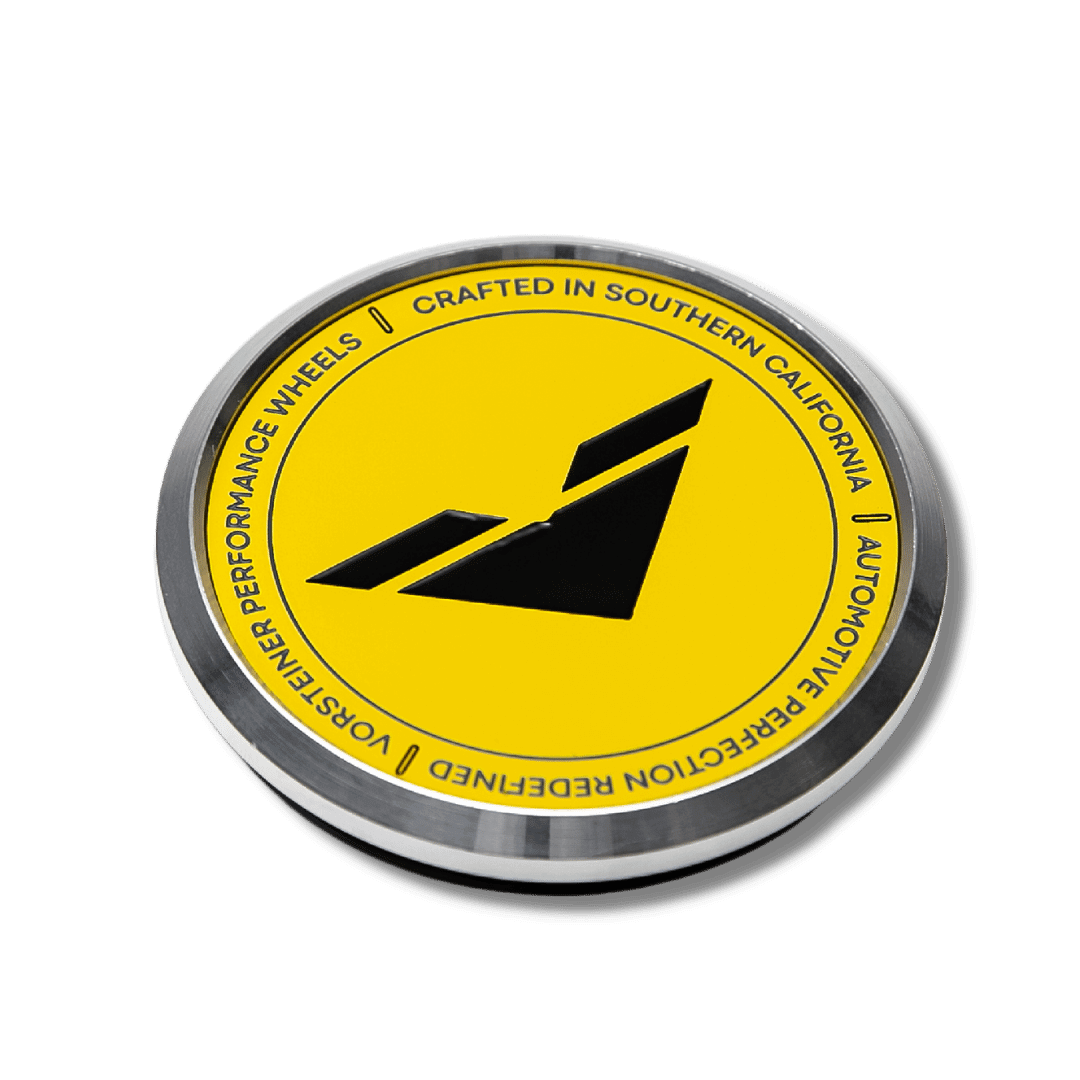Vorsteiner Aluminum VMP Center Caps - Yellow with Black Logo - Vorsteiner Wheels  - Toys - [tags]