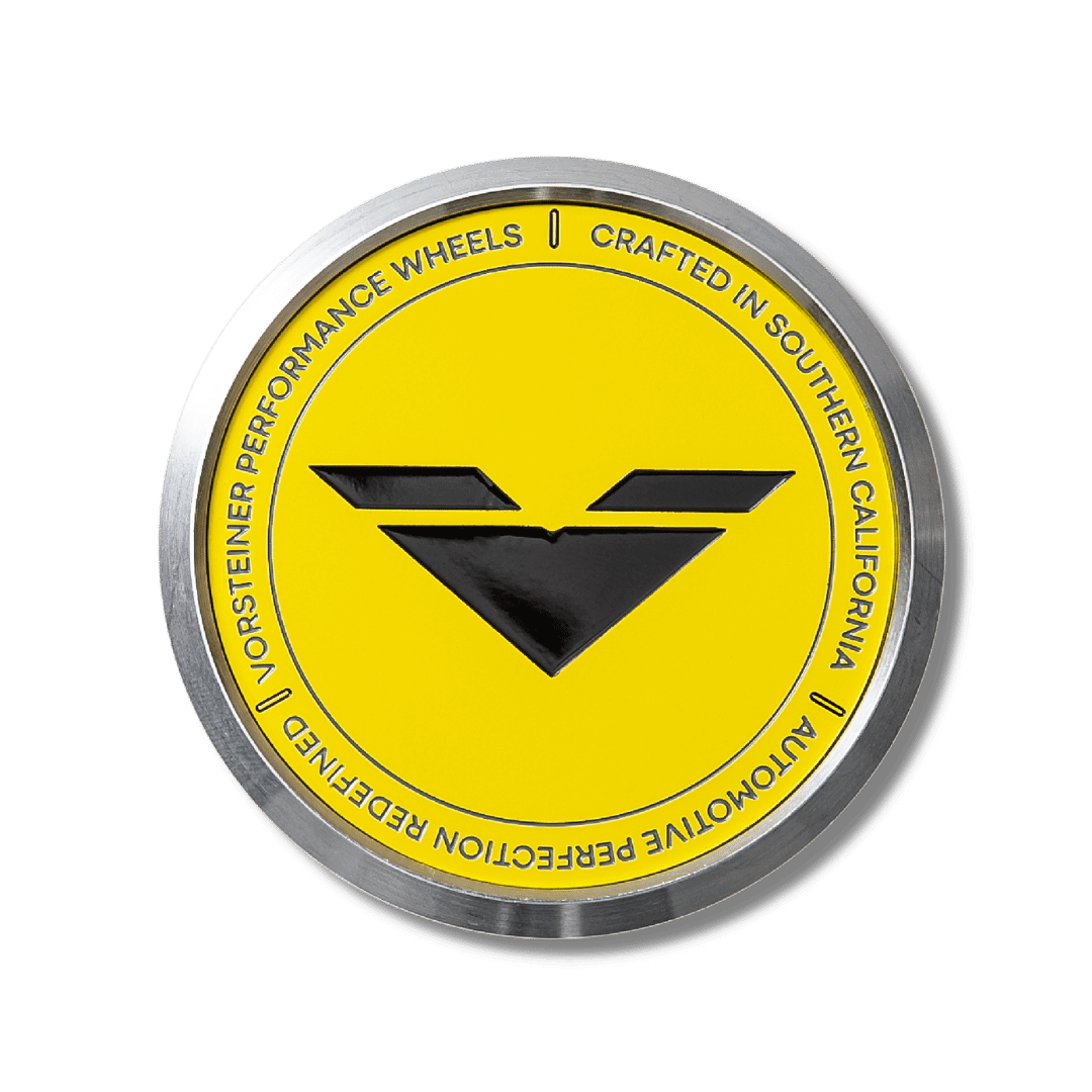 Vorsteiner Aluminum Center Caps - Yellow with Black Logo - Vorsteiner Wheels  - Toys - [tags]