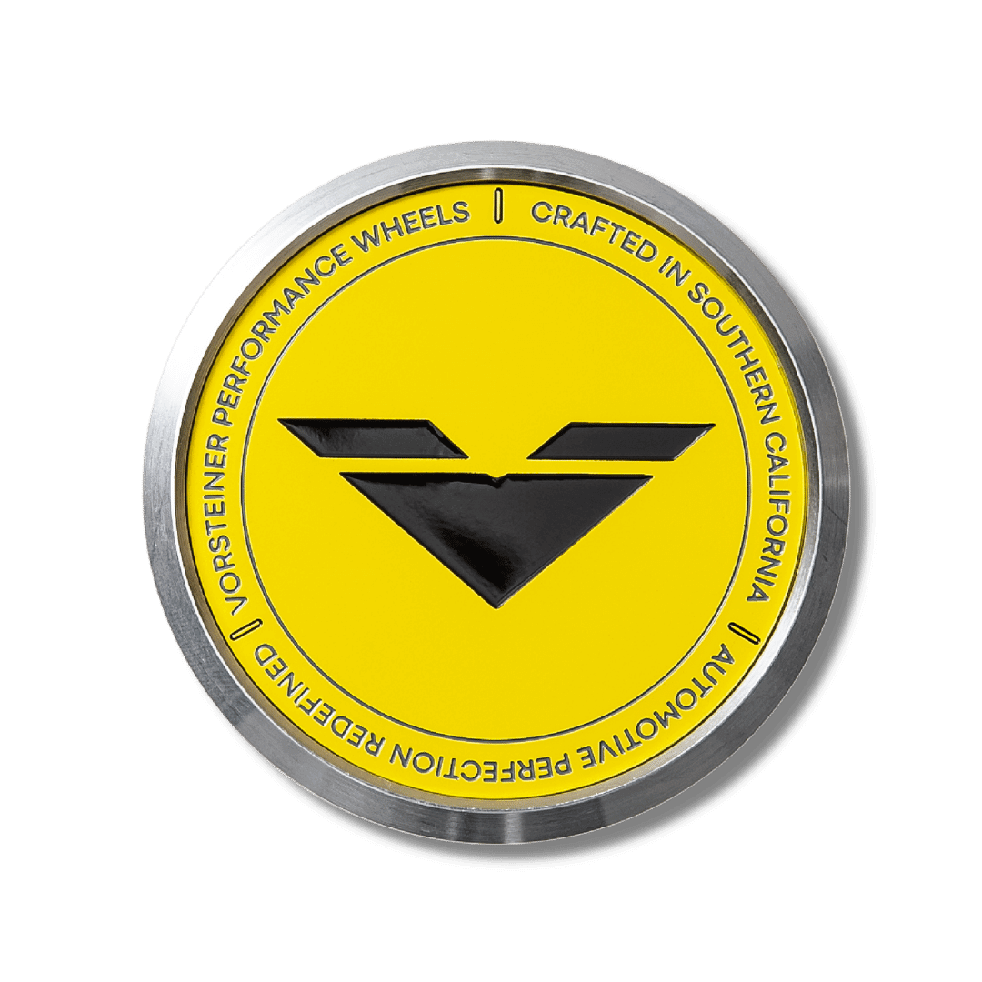 Vorsteiner Aluminum VMP Center Caps - Yellow with Black Logo - Vorsteiner Wheels  - Toys - [tags]